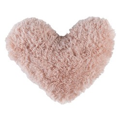 Cojín shaggy Corazón rosa