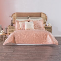 Edredón Velvet Deep Rose con fundas capitonado sin hilo