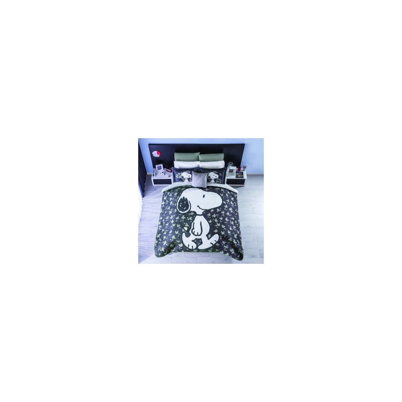 Edredón neo Snoopy Black capitonado sin hilo