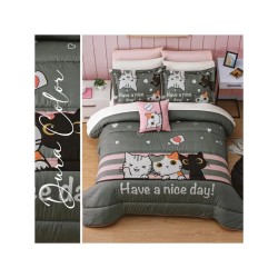 Edredón con fundas y cojín Gatitos