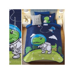 Edredón Neo Dino Astronauta capitonado sin hilo